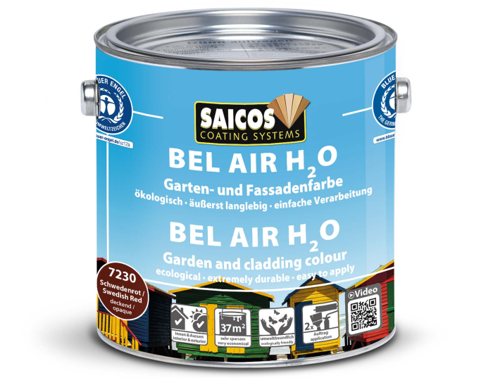 Saicos Bel Air H2O Schwedenrot deckend 7230 Gebinde 2,50ltr. - Detail 1