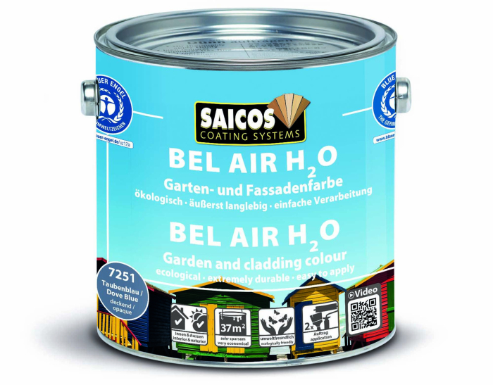 Saicos Bel Air H2O Taubenblau deckend 7251 Gebinde 2,50ltr. - Detail 1