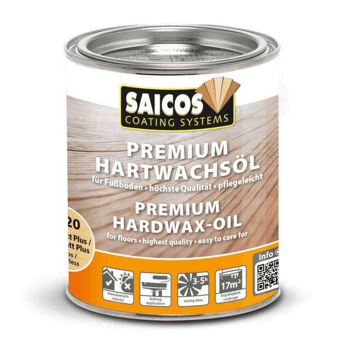 Saicos Premium Hartwachsöl 0,75 Ltr. Art.Nr. 3320 300 - farblos ultramatt plus - Detail 1