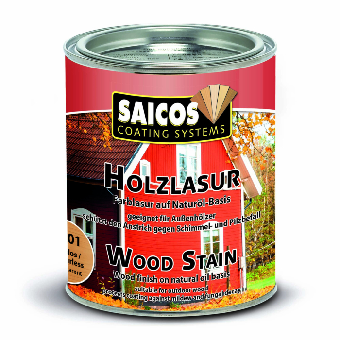 Saicos Holzlasur Wood Stain farblos transparent 0001 Gebinde 0,75ltr. - Detail 1