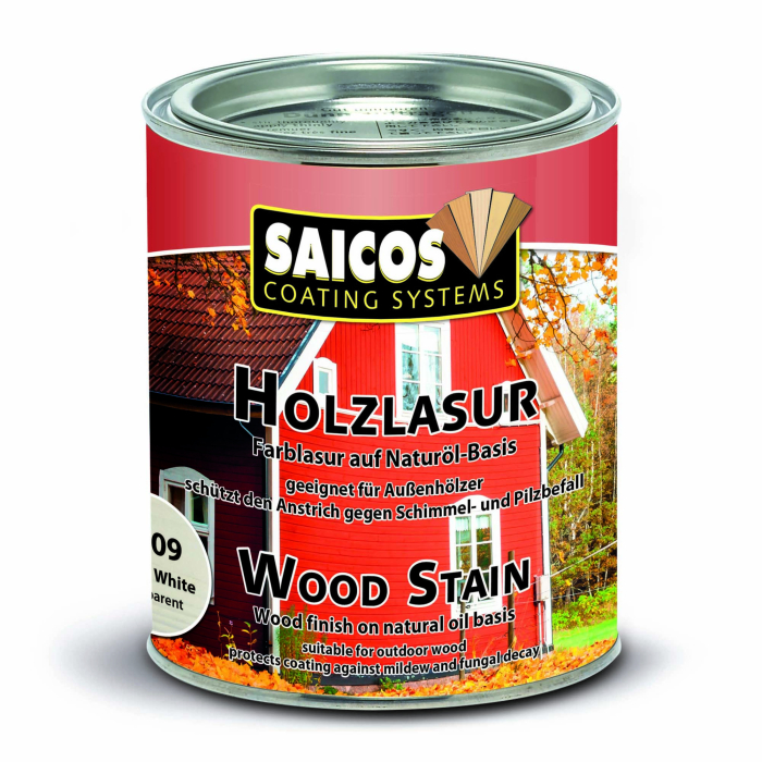 Saicos Holzlasur Wood Stain Weiß transparent 0009 Gebinde 0,75ltr. - Detail 1