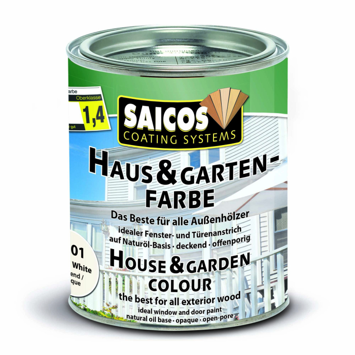 Saicos Haus-& Garten-Farbe weiß deckend 2001 Gebinde 0,75ltr. - Detail 1