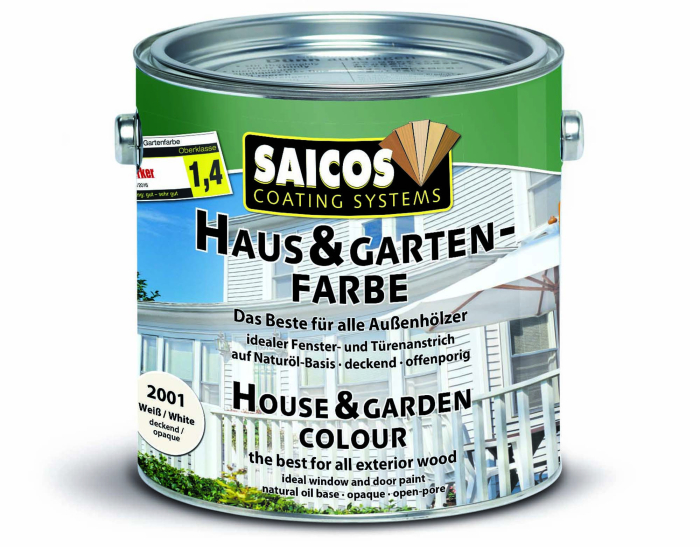 Saicos Haus-& Garten-Farbe weiß deckend 2001 Gebinde 2,50ltr. - Detail 1
