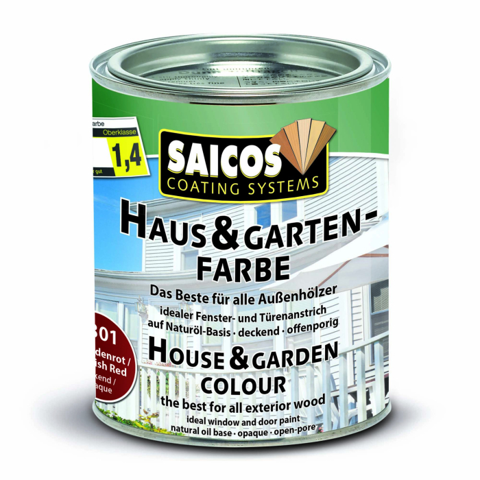 Saicos Haus-& Garten-Farbe Schwedenrot deckend 2301 Gebinde 0,75ltr. - Detail 1