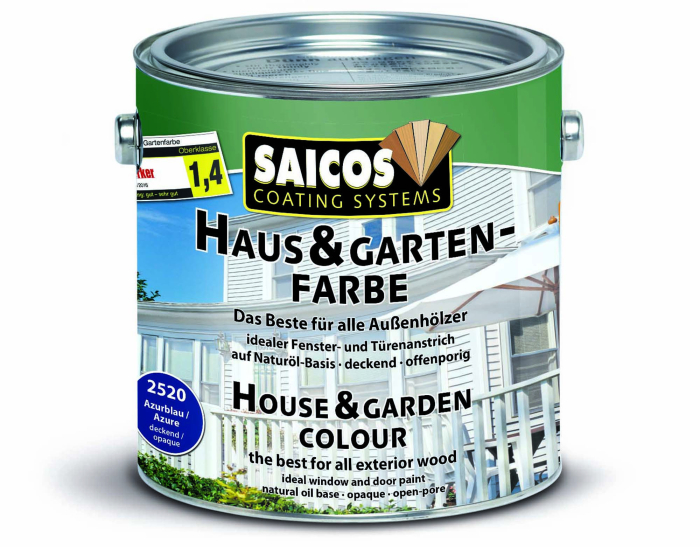 Saicos Haus-& Garten-Farbe Azurblau deckend 2520 Gebinde 2,50ltr. - Detail 1