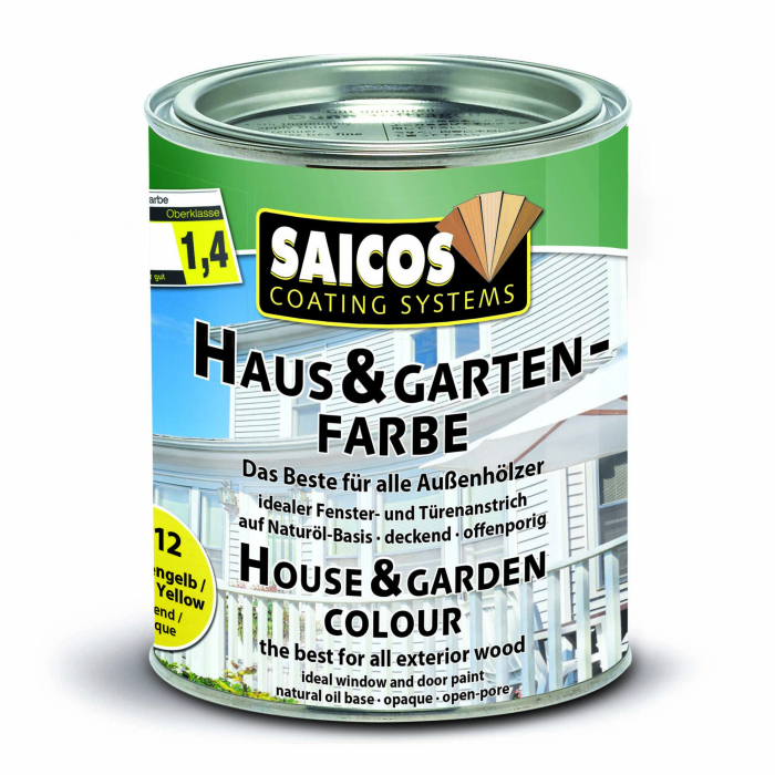 Saicos Haus-& Garten-Farbe Zitronengelb deckend 2112 Gebinde 0,75ltr. - Detail 1