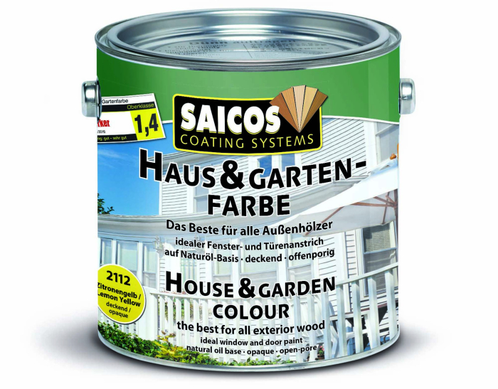 Saicos Haus-& Garten-Farbe Zitronengelb deckend 2112 Gebinde 2,50ltr. - Detail 1