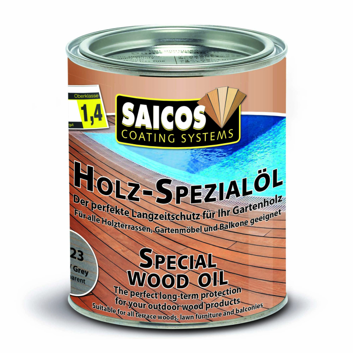 Saicos Holz-Spezialöl Grau transparent 0123 Gebinde 0,75ltr. - Detail 1