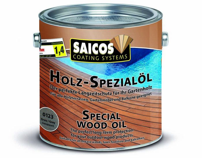 Saicos Holz-Spezialöl Grau transparent 0123 Gebinde 2,50ltr. - Detail 1