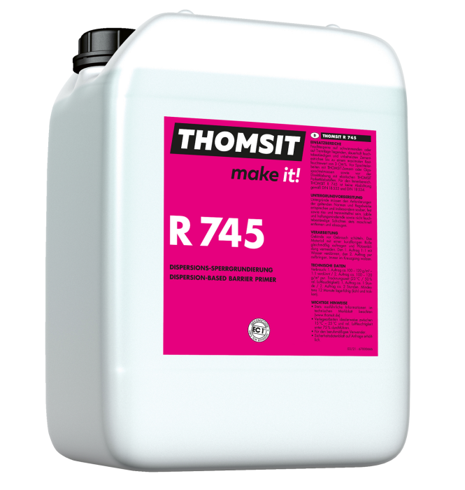 Thomsit R745 Dispersions-Sperrgrundierung 10 kg. f.un/beheizte Zementestr. bis 3 CM-% Restf. - Detail 1