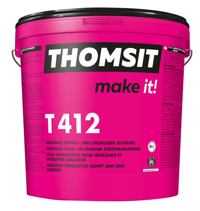 Thomsit T412 Aquatack Tebo-/Lino-Kleber 14kg leitfähiger Lino-u. Textilbelagskleber - Detail 1