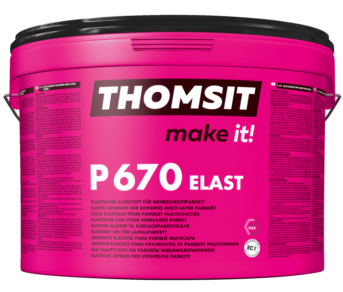 Thomsit P670 Elast - elastischer Parkettkleber 18 kg. für Stab-,Fertig- u. Mehrschichtparkett - Detail 1