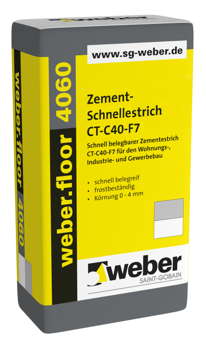 Weber.floor 4060  Zementschnellestrich 25 kg, Körnung 0-4mm - Detail 1