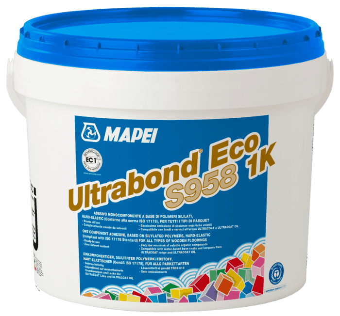 Mapei Ultrabond Eco S958 1K / 15kg SMP-Parkettklebstoff 1K-hartelastisch - Detail 1